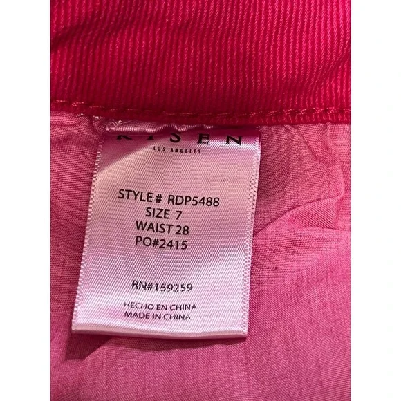 Risen Cargo Jeans Womens 7/28 Fuchsia Pink Wide Leg Utility Y2K Streetwear Bold - Picture 9 of 13
